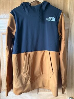 The North Face Black and Brown Colorblock Pullover Hoodie